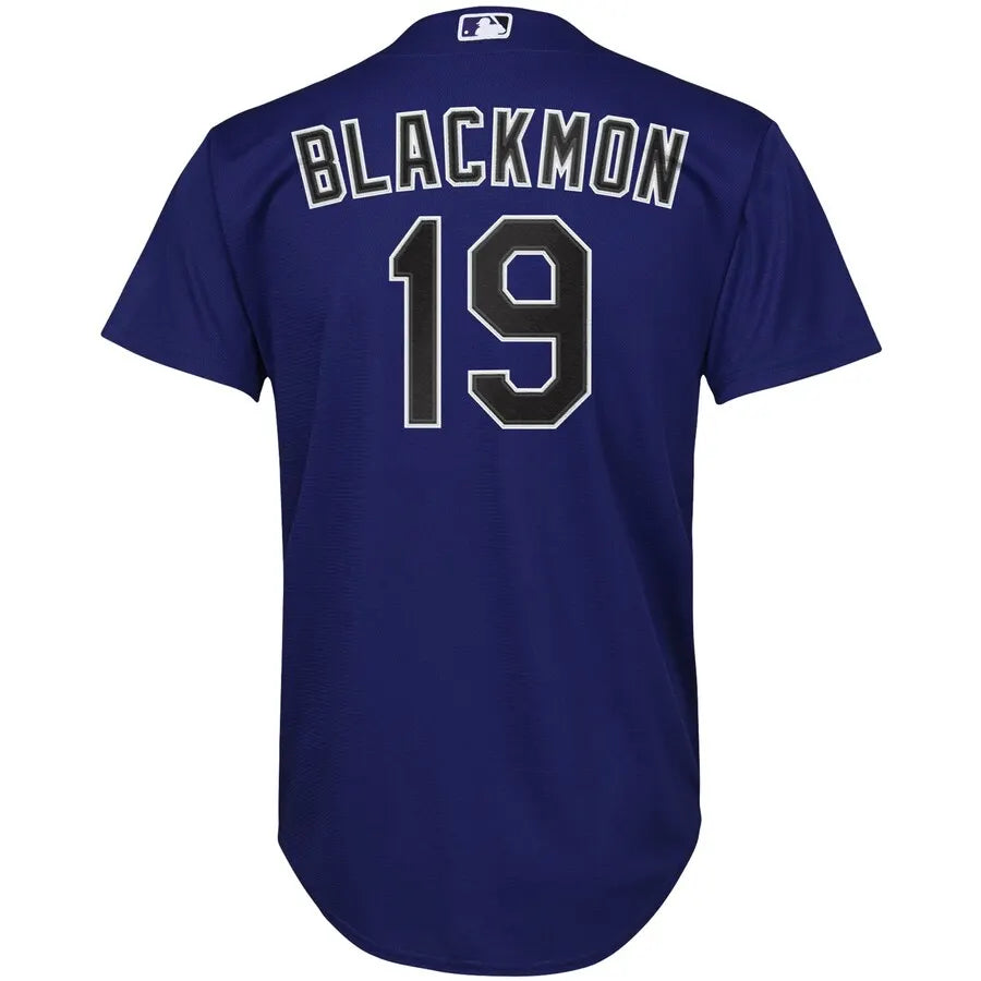 Blackmon Rockies Navy Jersey - Hình 3