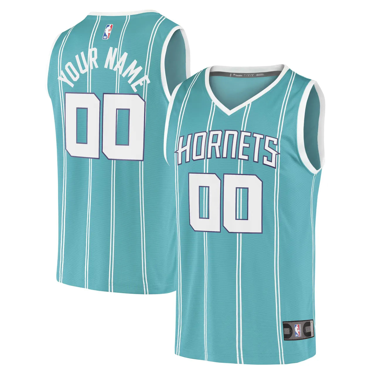 Hornets Teal Striped Jersey - Hình 2