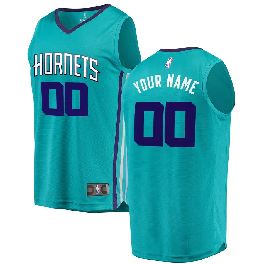 fanatics personalized Hornets Teal Custom Jersey
