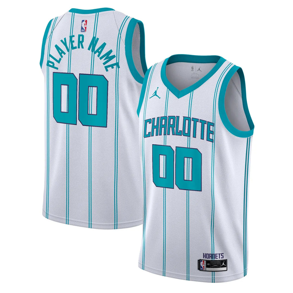 Jordan Hornets White Jersey teal