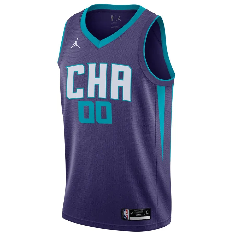 custom Jordan Hornets Purple Jersey
