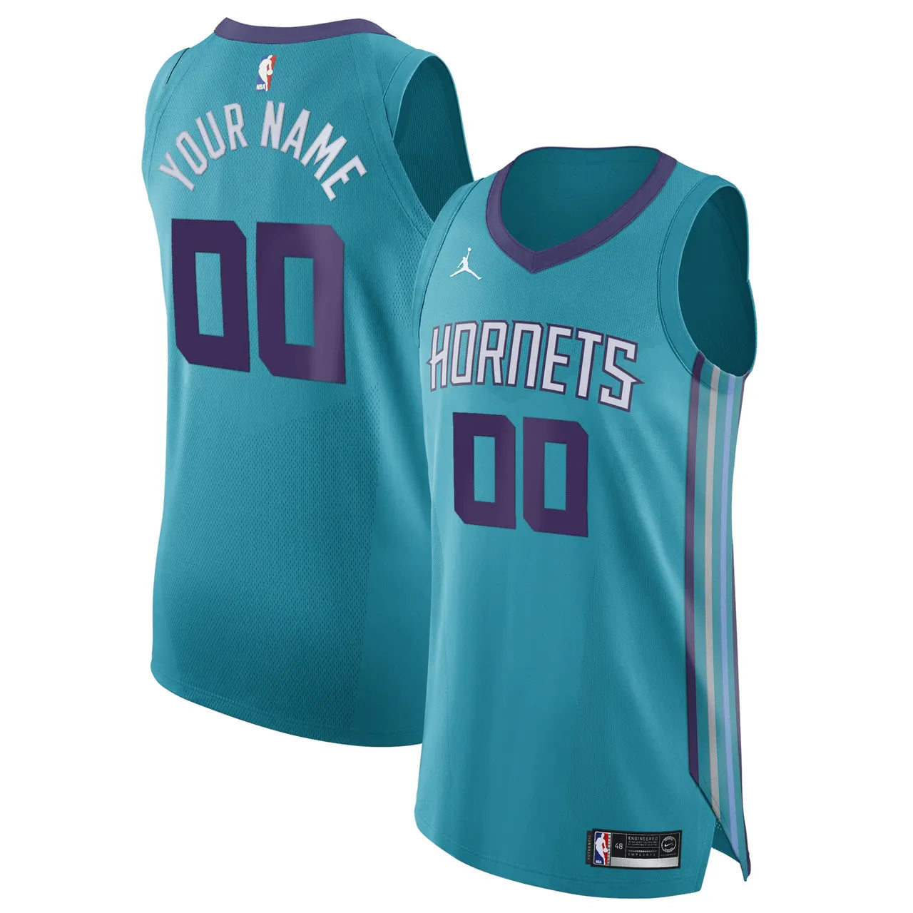 custom Jordan Hornets Teal Jersey - Hình 2