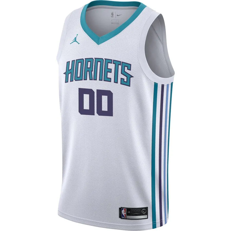 custom Jordan Hornets White Jersey - Hình 2