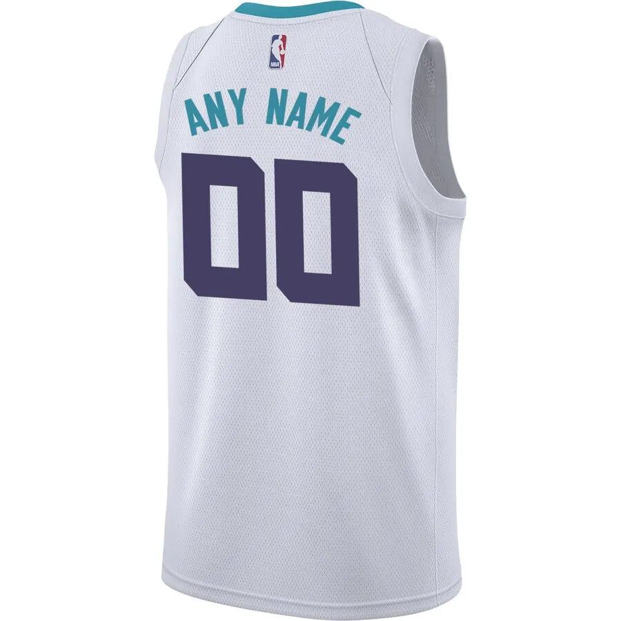 custom Jordan Hornets White Jersey - Hình 3