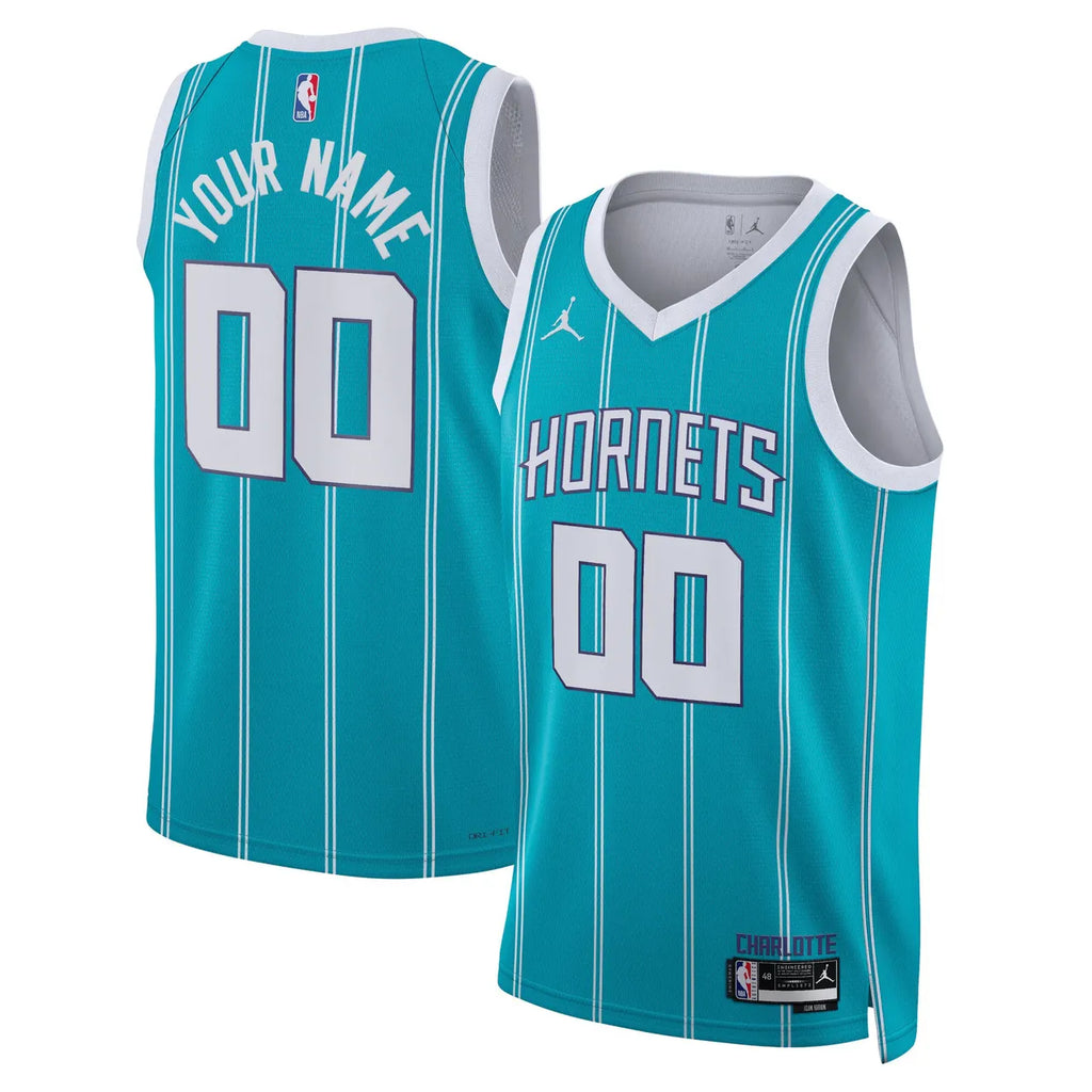 Jordan Hornets Teal Custom Jersey personalized - Hình 2