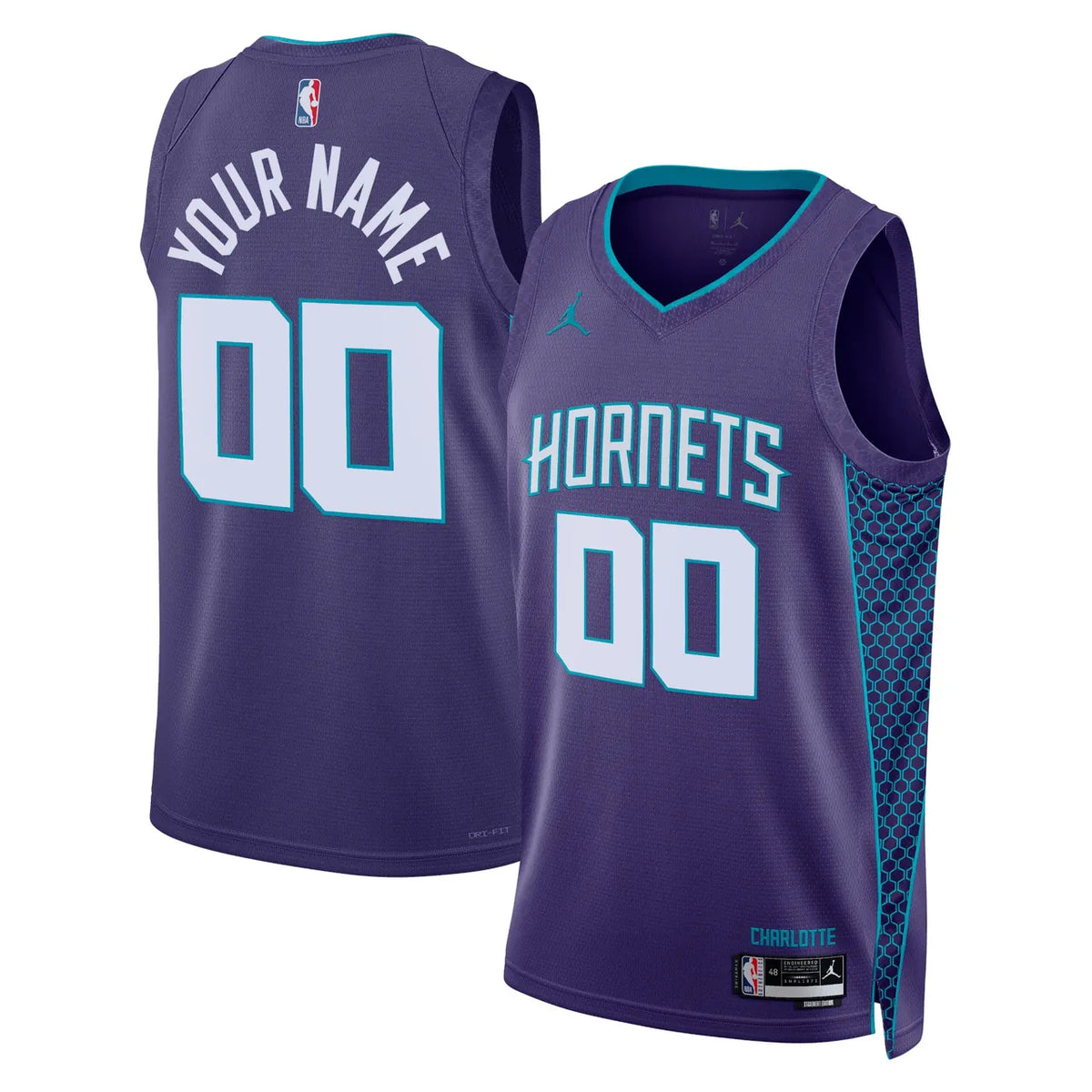 jordan Hornets Purple Custom Jersey