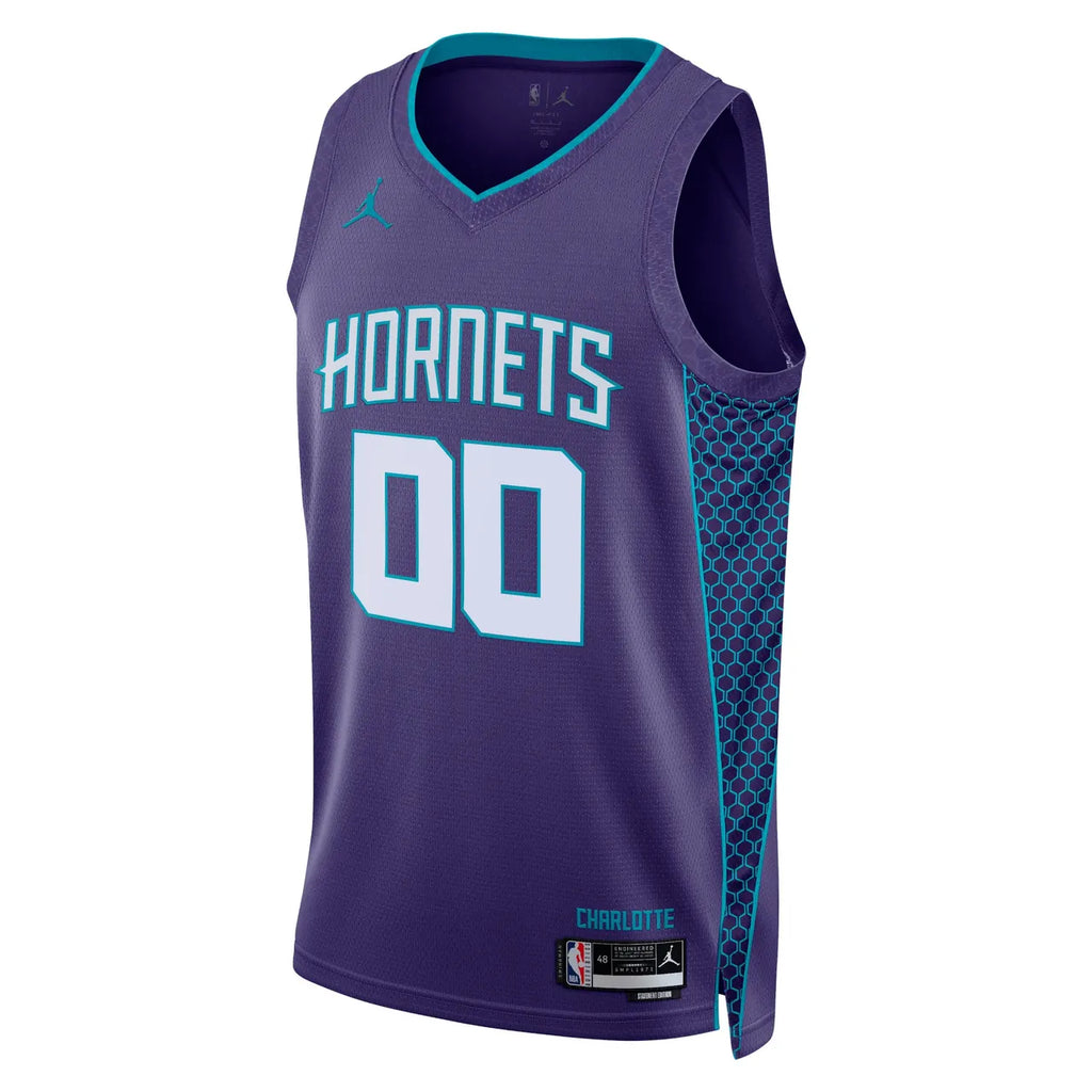 jordan Hornets Purple Custom Jersey - Hình 2