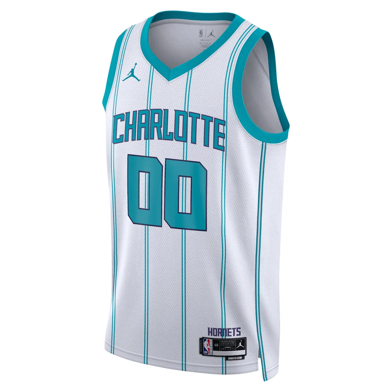 teal Jordan Hornets White Jersey - Hình 2