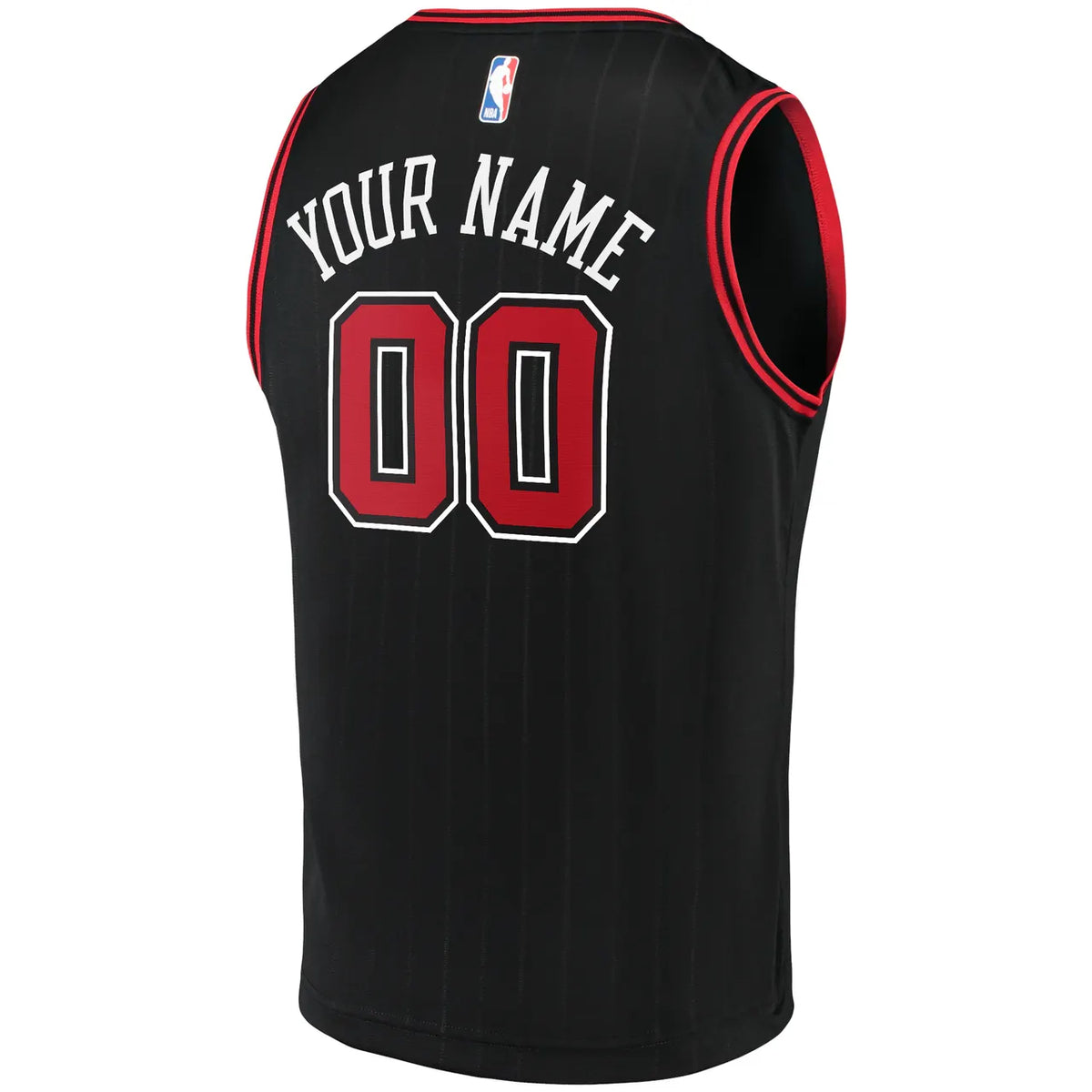 Bulls Black Custom Jersey Red Trim - Hình 4