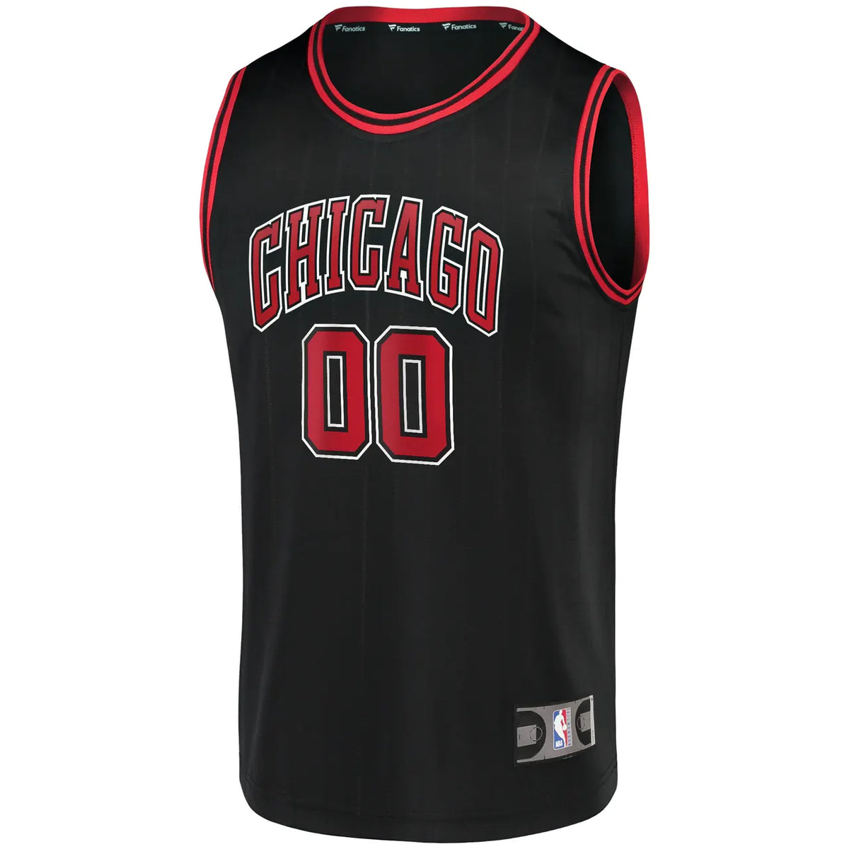 Bulls Black Custom Jersey Red Trim - Hình 3