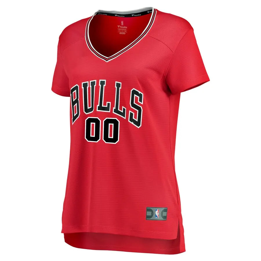 Bulls Women's Red V-Neck Jersey - Hình 2