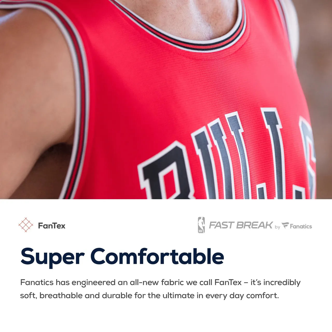 Fanatics Bulls Red Replica Jersey - Hình 7