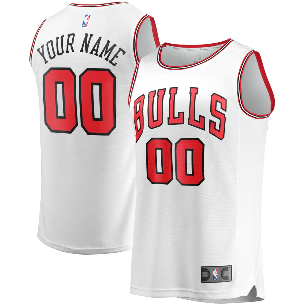 fanatics Bulls White Custom Jersey