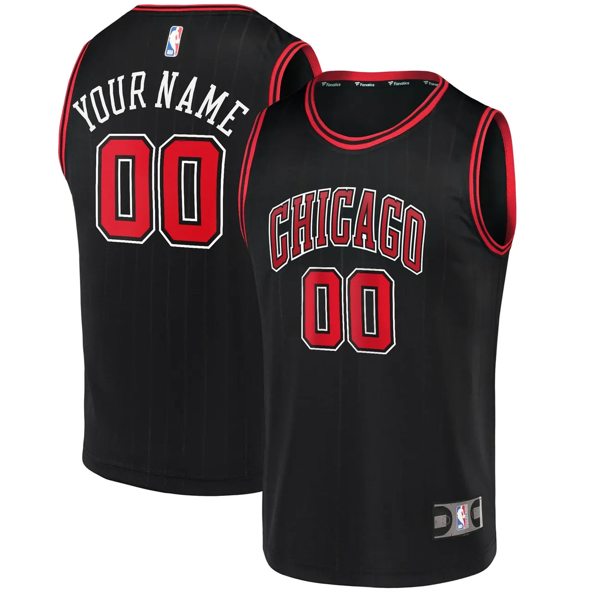 Bulls Black Personalized Jersey - Hình 2