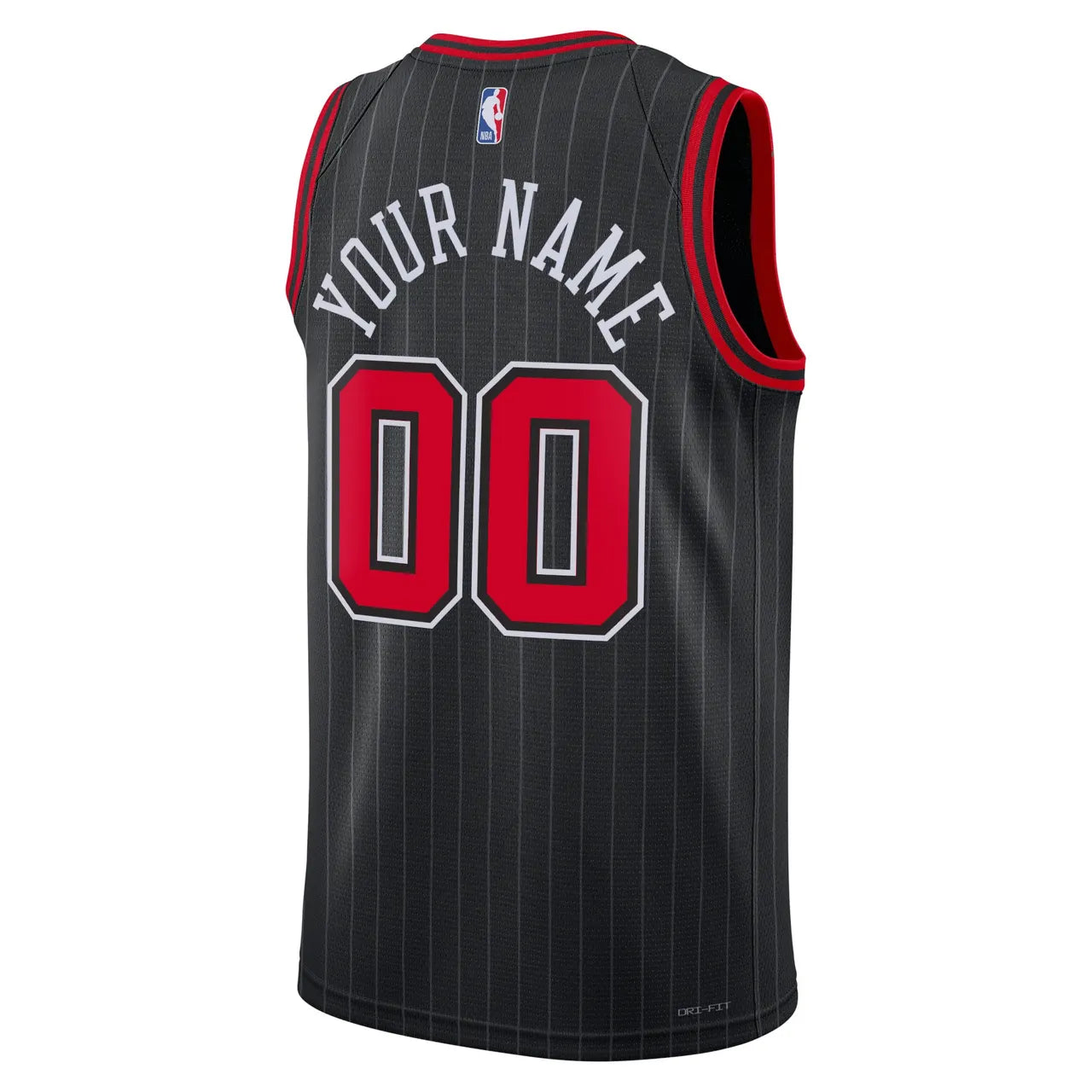 custom Jordan Bulls Black Pinstripe Jersey - Hình 3