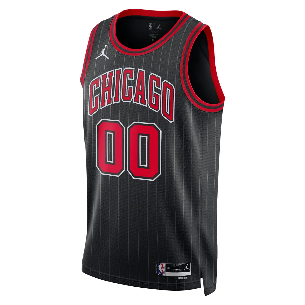 custom Jordan Bulls Black Pinstripe Jersey - Hình 2