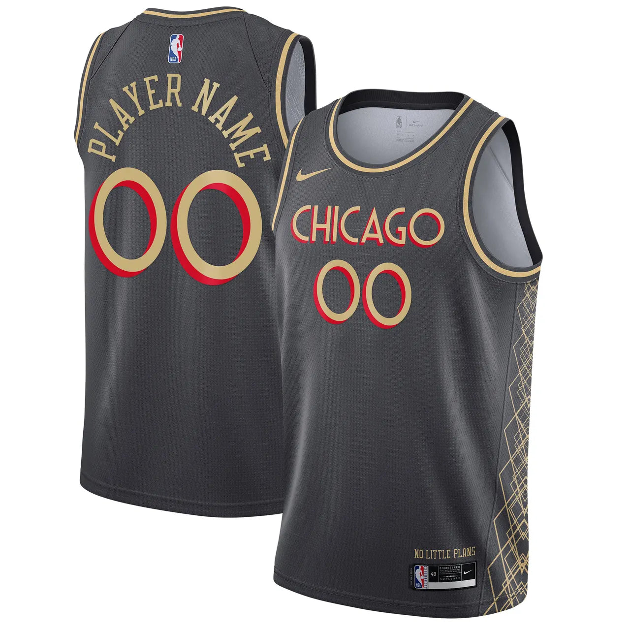 Nike Bulls Gray "No Little Plans" Custom Jersey