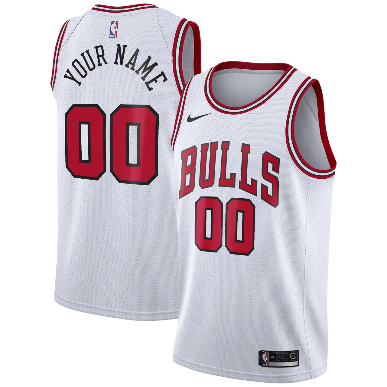 nike personalized Bulls White Custom Jersey