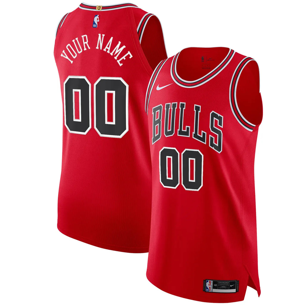 Bulls Red Personalized Jersey - Hình 2