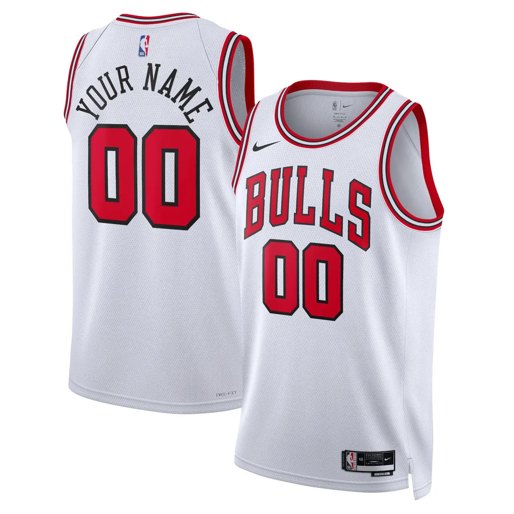 nike Bulls White Custom Jersey
