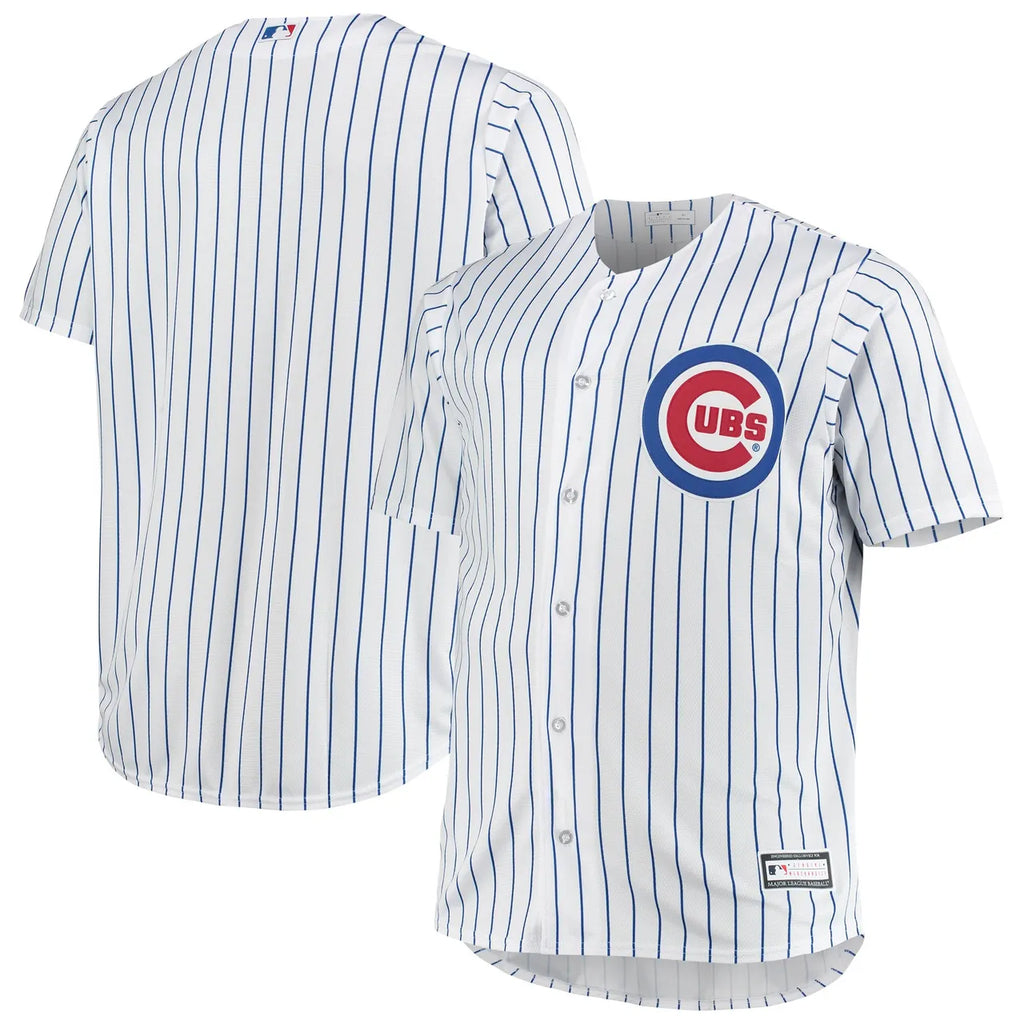 white Majestic Cubs Pinstripe Jersey - Hình 2