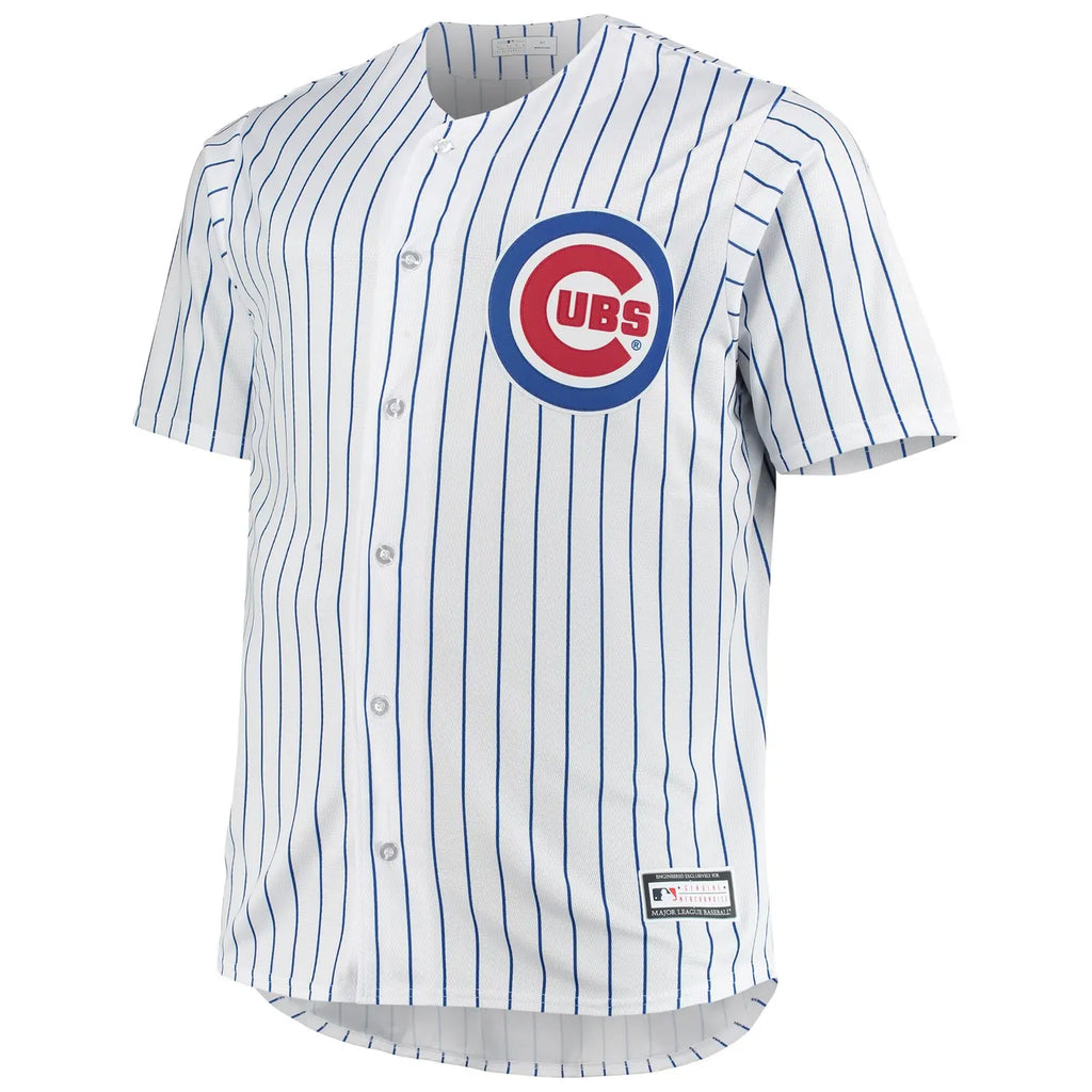 white Majestic Cubs Pinstripe Jersey - Hình 3