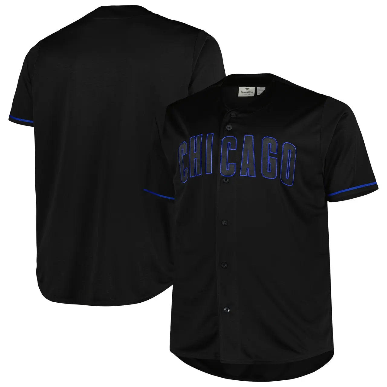 Cubs Black Jersey Blue Trim