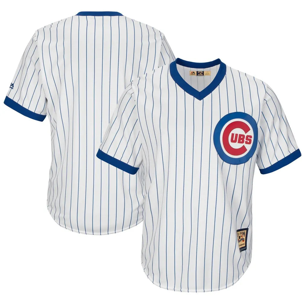 majestic authentic Cubs White Pinstripe Jersey