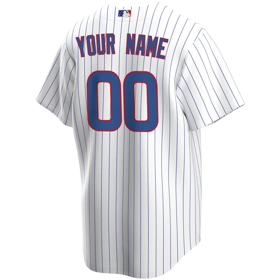 Cubs White Pinstripe Custom Jersey nike personalized - Hình 3