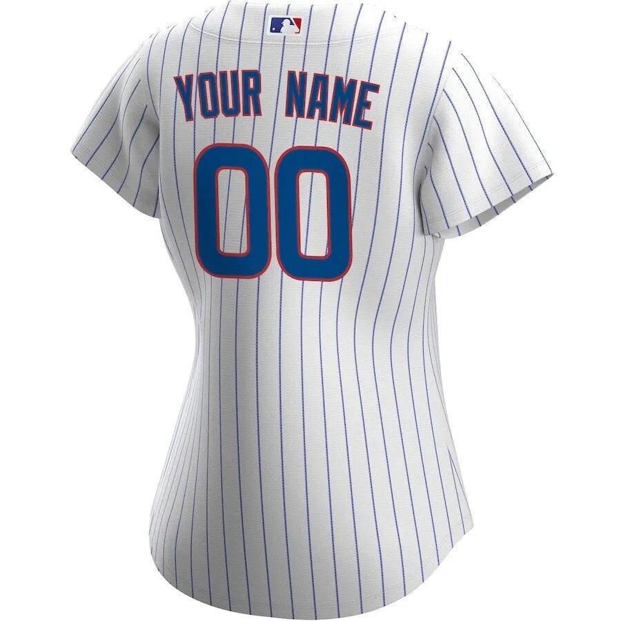 Cubs White Pinstripe Custom Jersey nike - Hình 3