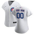 Cubs White Pinstripe Custom Jersey nike