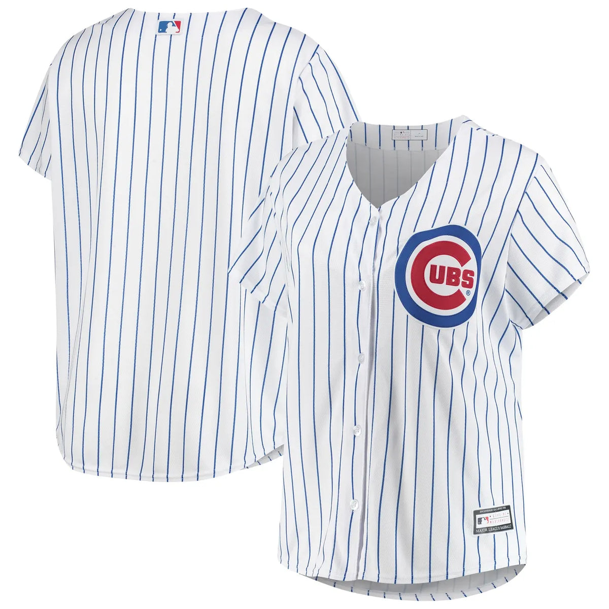 majestic Cubs White Pinstripe Jersey