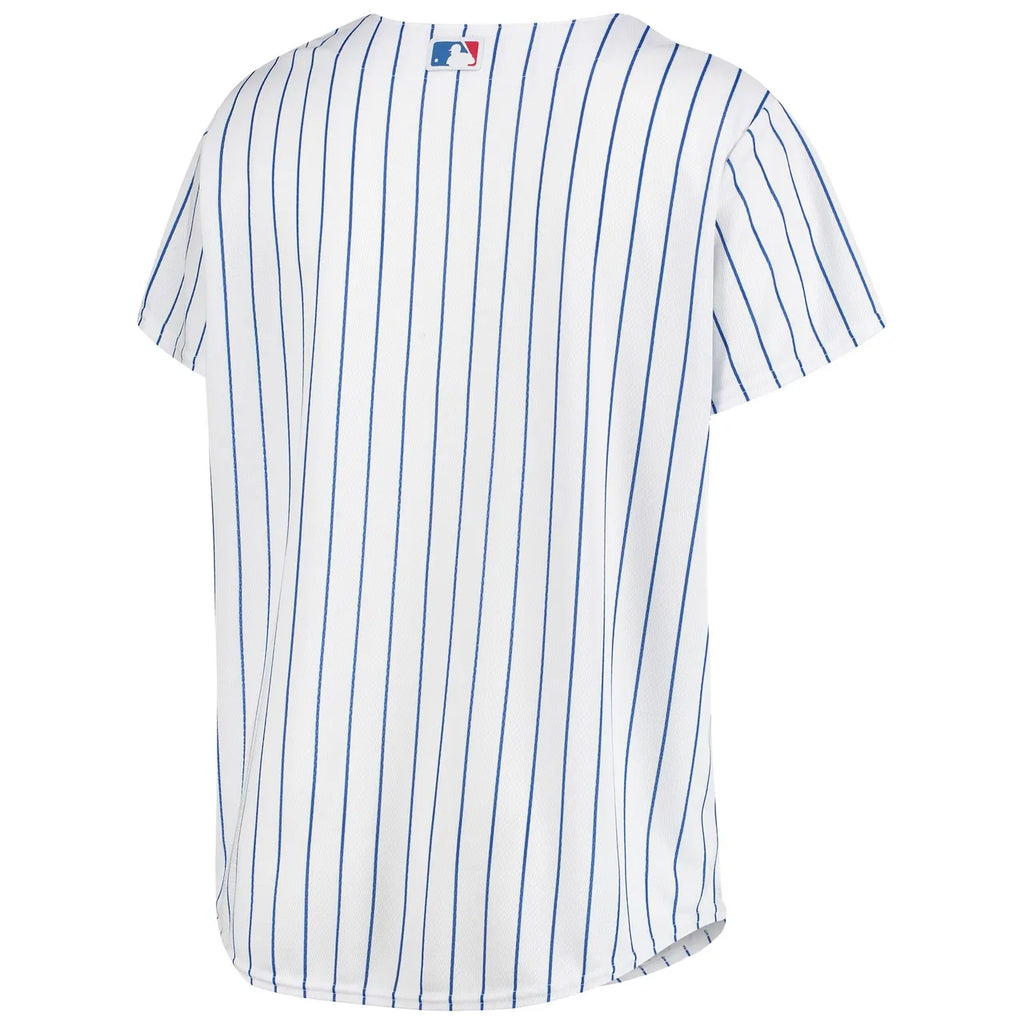 Cubs White Pinstripe Jersey majestic - Hình 4