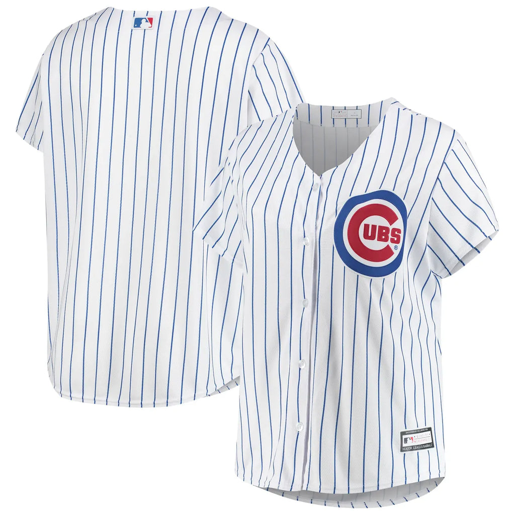 Cubs White Pinstripe Jersey majestic