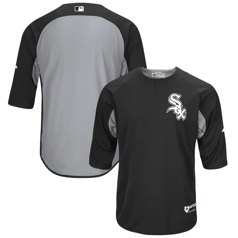Black White Sox 3/4 Sleeve Jersey