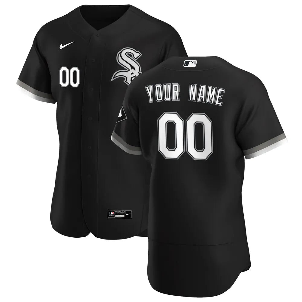 nike White Sox Black Custom Jersey