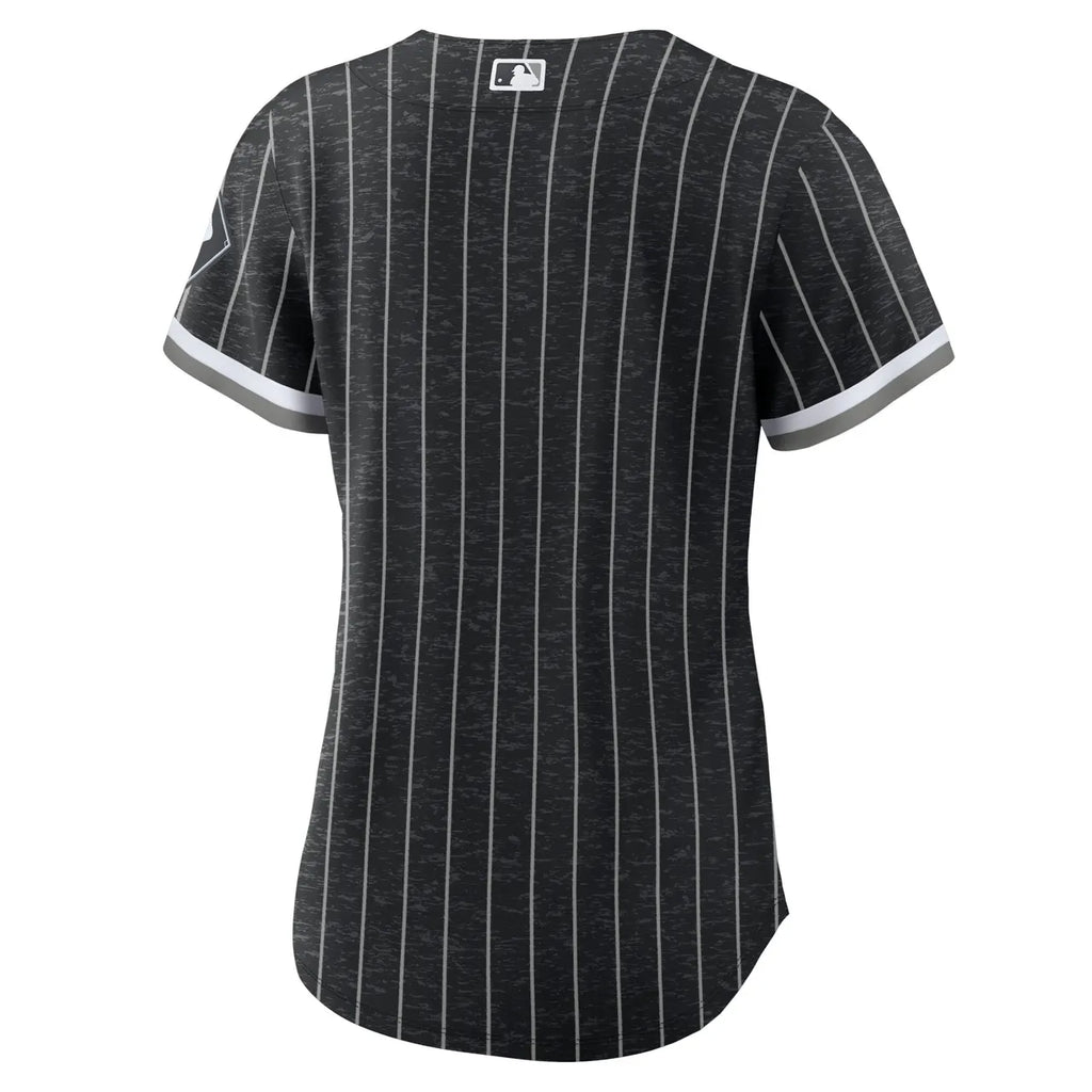 White Sox Black Pinstripe Jersey - Hình 4