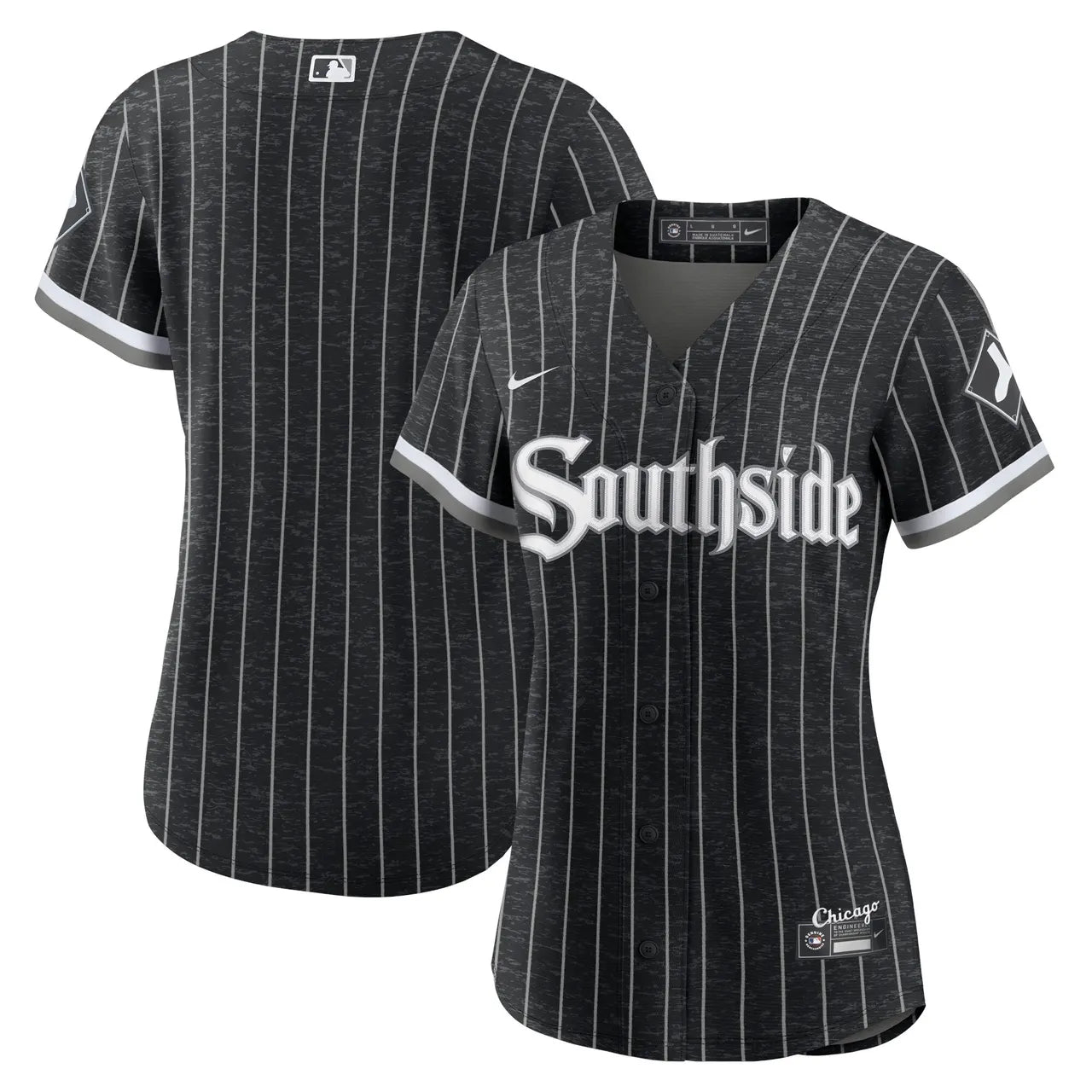 White Sox Black Pinstripe Jersey - Hình 2