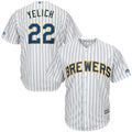 majestic Yelich Brewers Pinstripe Jersey