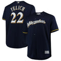 majestic Yelich Brewers Navy Jersey