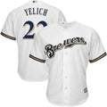 Yelich Brewers White Home Jersey