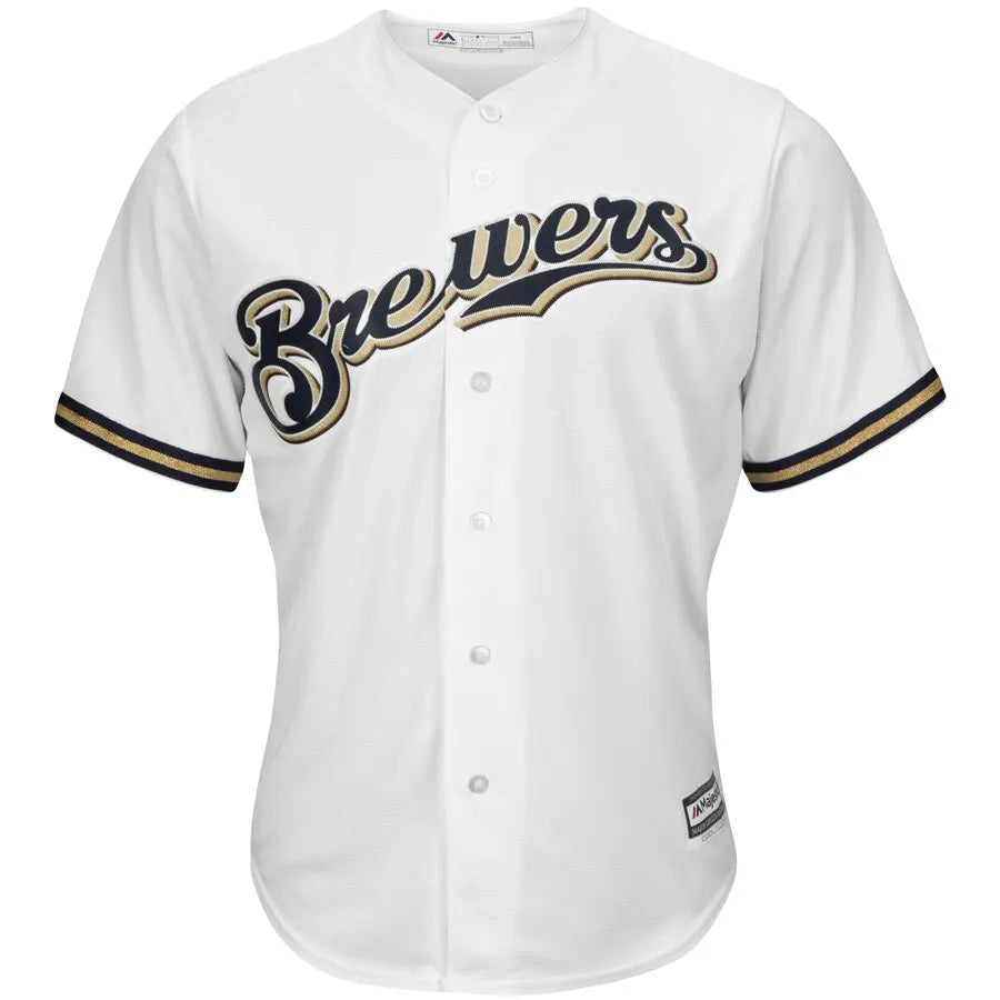 Yelich Brewers White Home Jersey - Hình 2