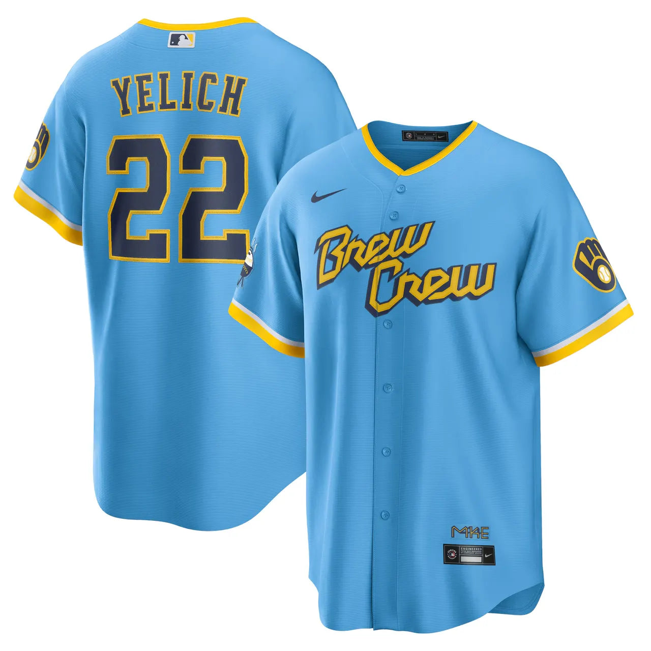 city Nike Yelich Brewers Light Blue Jersey