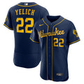Nike Yelich Navy Brewers Jersey