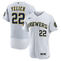 nike authentic Yelich Brewers Pinstripe Jersey