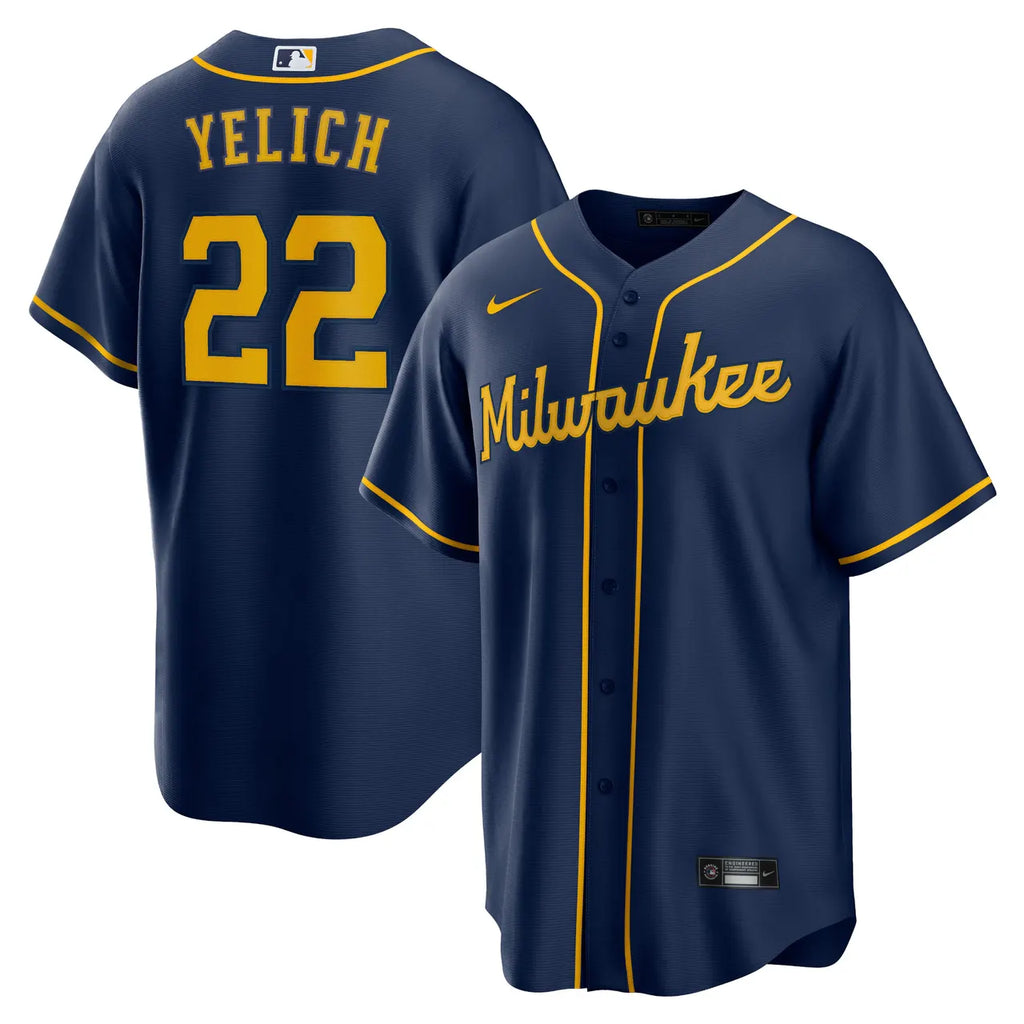 Yelich Brewers Gray Jersey nike authentic - Hình 20