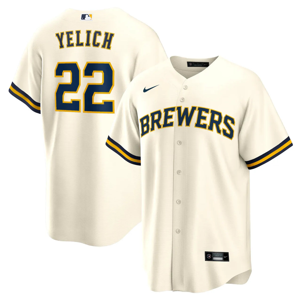 Yelich Brewers Gray Jersey nike authentic - Hình 16