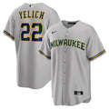 Yelich Brewers Gray Road Jersey