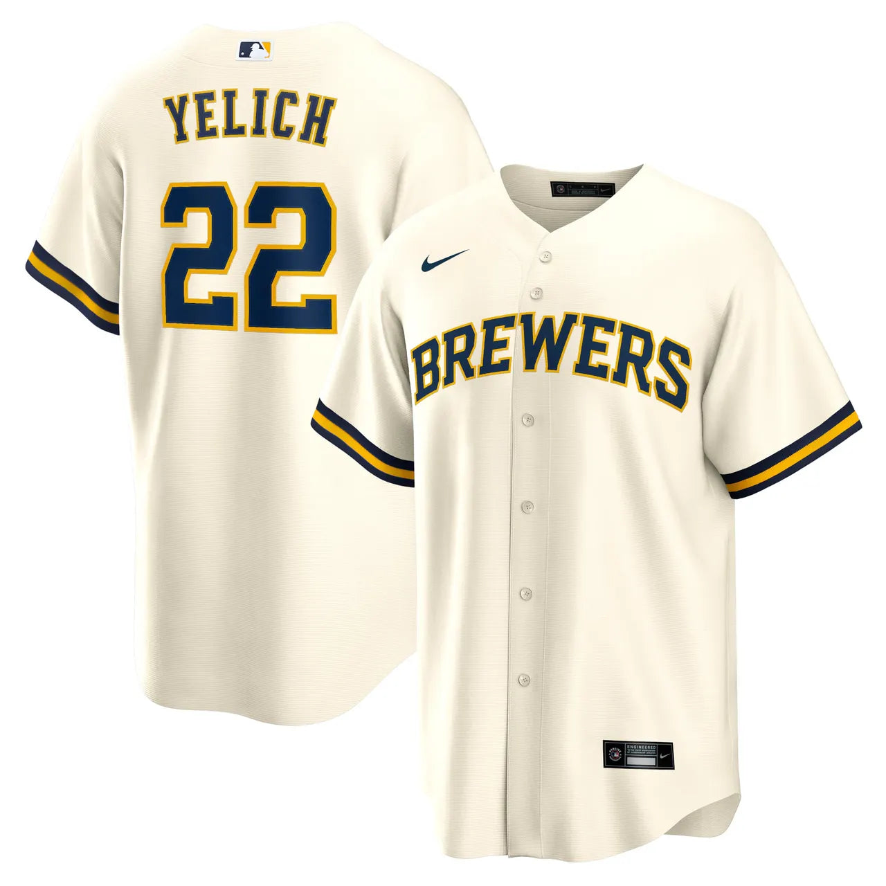 Yelich Brewers Gray Jersey nike authentic - Hình 17