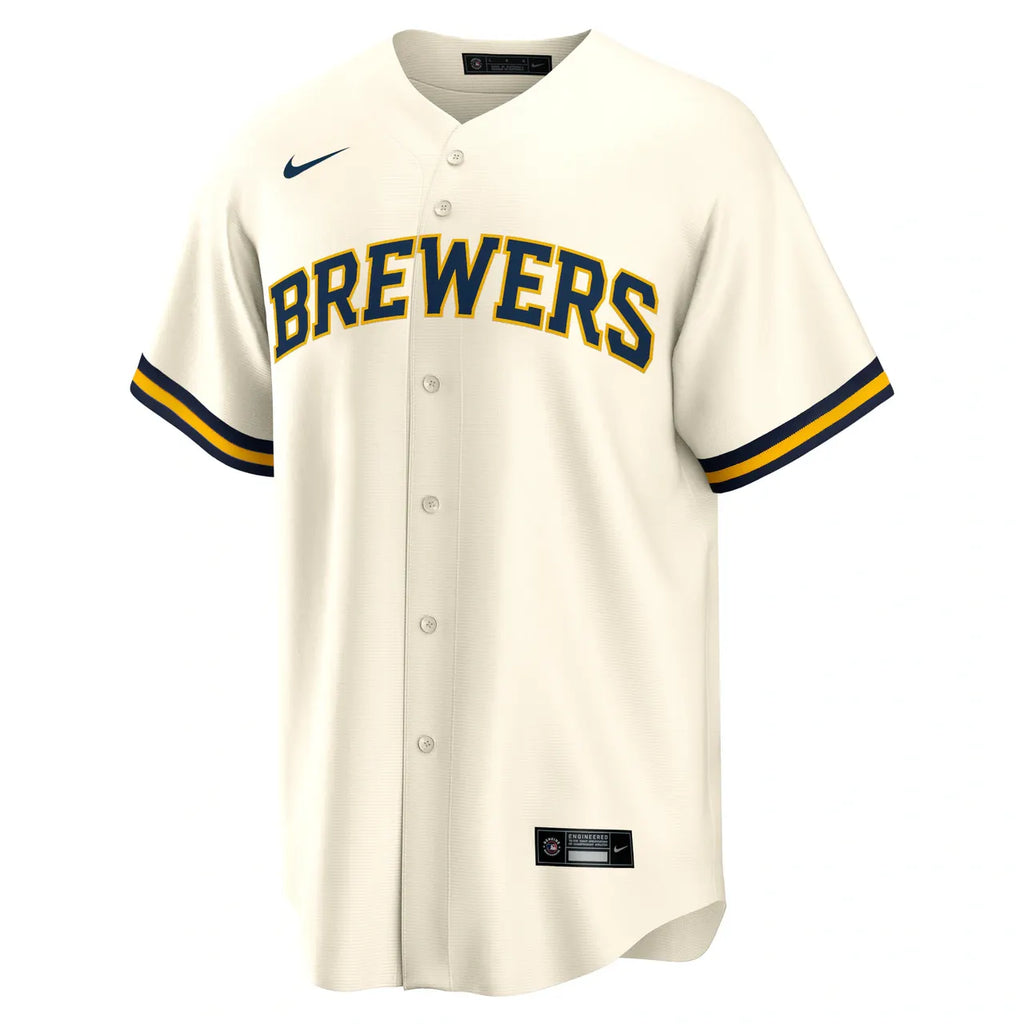 Yelich Brewers Gray Jersey nike authentic - Hình 6